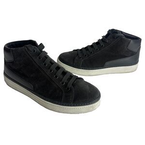 prada high-top linea rossa Gray Suede sneakers shoes 4t2863 Size 9